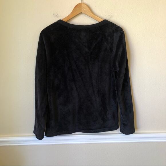 Disney Mickey Mouse Minnie Black Pajama Top Velour Women’s Size Medium Cozy Soft - Picture 8 of 8